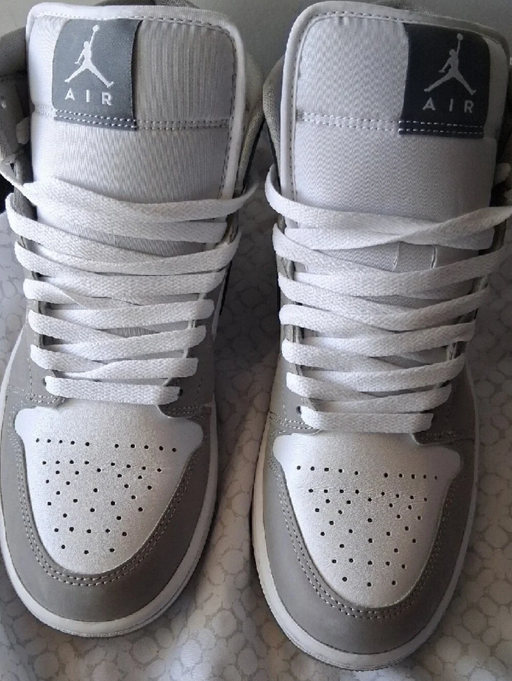 Jordan High Top Sneakers - White & Gray - Picture 2 of 9